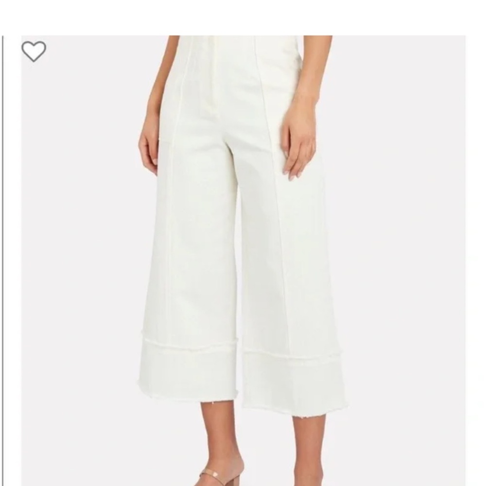 INTERMIX HIGH WAISTED White Wide Leg Pants - Picture 3 of 12